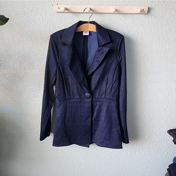 Cabi plaid one button front windowpane blazer - Picture 6 of 16